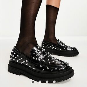 ASOS Studded Black Loafers